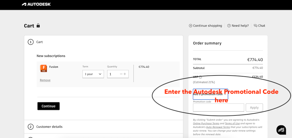Autodesk how to use a promotional code