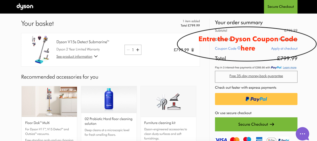 How to use a Dyson coupon code