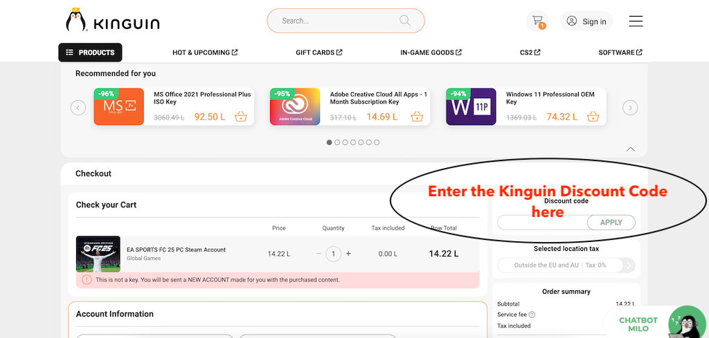 How to use a Kinguin discount code