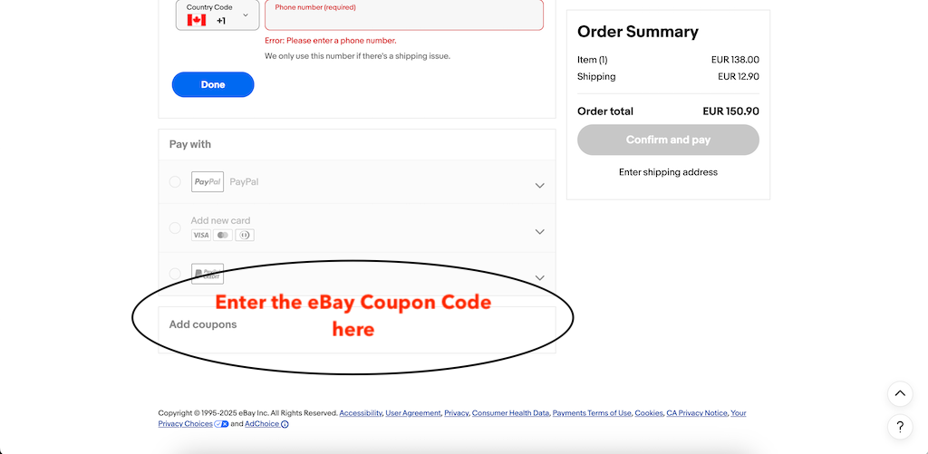 How to use an eBay coupon code