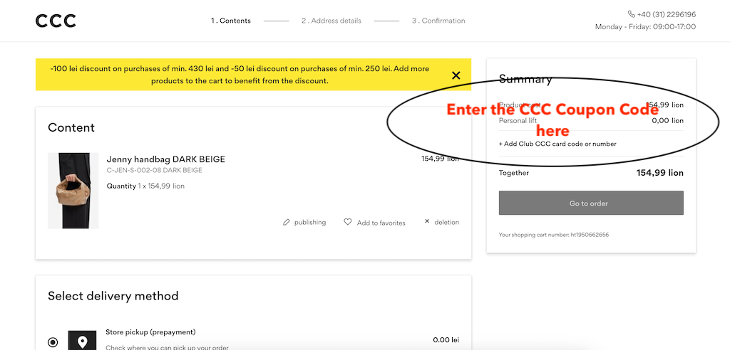 How to use a CCC coupon code