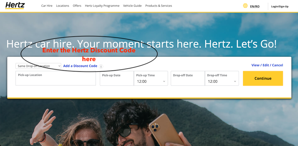 How to use a Hertz discount code